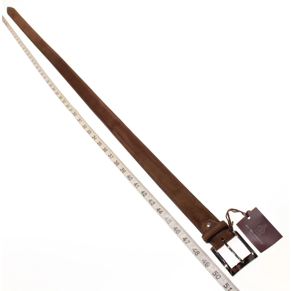Di Bianco NWT Cut to Size Dress Belt In Solid Brown Suede Leather One Size